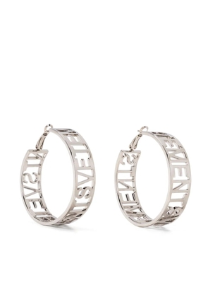 VETEMENTS logo lettering-detail hoop earrings - Silver
