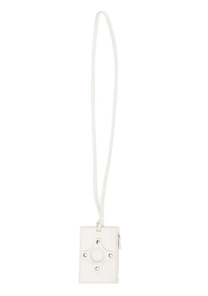 Craig Green leather lanyard card holder - White