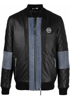 Philipp Plein logo bomber jacket - Black