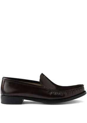 Prada brushed leather loafers - Brown