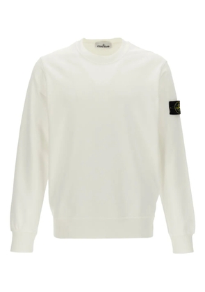 Stone Island logo-badge crew-neck sweatshirt - White