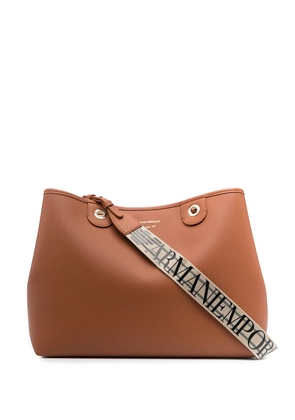Emporio Armani logo-strap tote bag - Brown