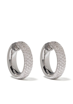 LEO PIZZO 18kt white gold Diamante diamond hoop earrings - Silver