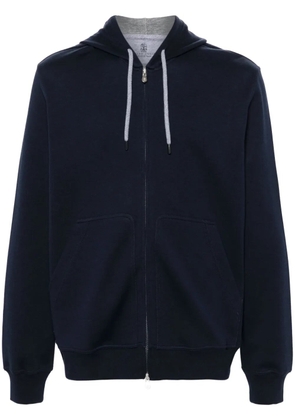 Brunello Cucinelli zip-up jersey hoodie - Blue