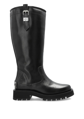 GANNI buckle-detail zipped knee-high boots - Black