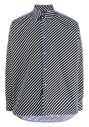 Versace Pre-Owned 1990s graphic-print striped shirt - Blue