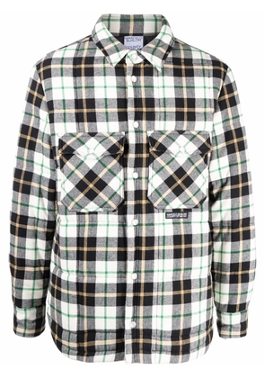 COUNTY OF MILAN logo-patch plaid shirt - Neutrals