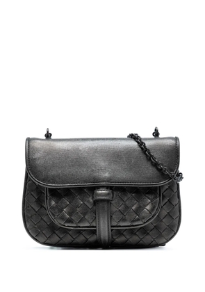 Bottega Veneta Pre-Owned 2012-2025 Mini Metallic Nappa Intrecciato Chain Flap crossbody bag - Grey
