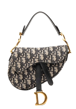 Christian Dior Pre-Owned 2019 Mini Oblique Canvas Saddle Bag satchel - Blue