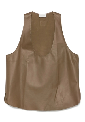 Jacob Cohën leather vest - Brown