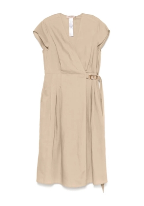 TWINSET logo-plaque midi dress - Neutrals