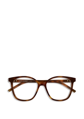 Saint Laurent Eyewear geometric-frame glasses - Brown