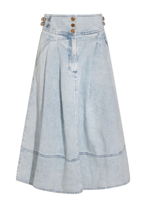ZIMMERMANN buckle pleated skirt - Blue