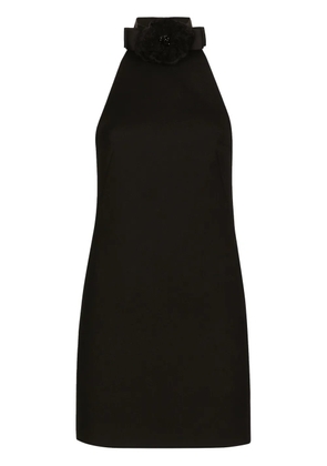 Dolce & Gabbana floral-appliqués sleeveless minidress - Black