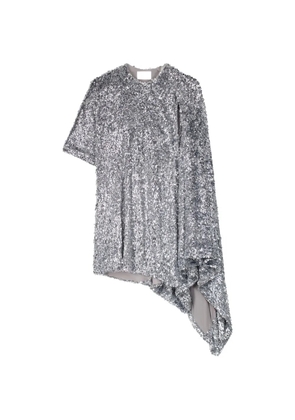 Coperni Zero draped asymmetric waste dress - Silver