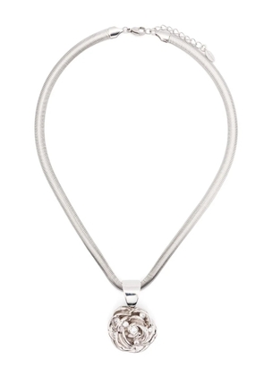 Magda Butrym rose-pendant necklace - Silver