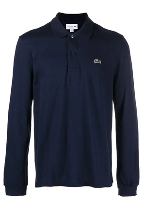 Lacoste logo-patch long-sleeve polo shirt - Blue