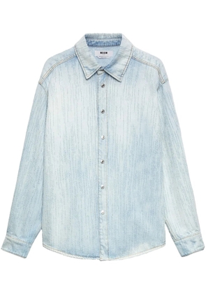 MSGM washed-denim overshirt - Blue