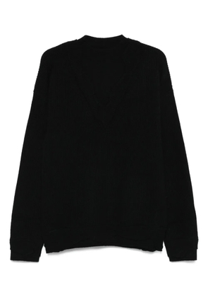 Laneus ribbed v-neck sweater - Black