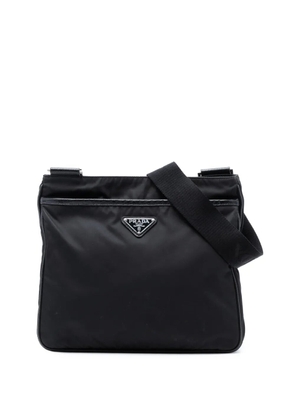 Prada Pre-Owned 2013-2025 Saffiano Trimmed Re Nylon Zip Top crossbody bag - Black
