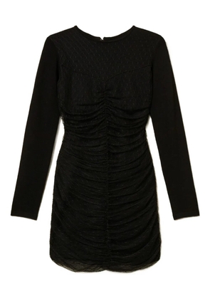 TWINSET tulle-paneled knitted dress - Black