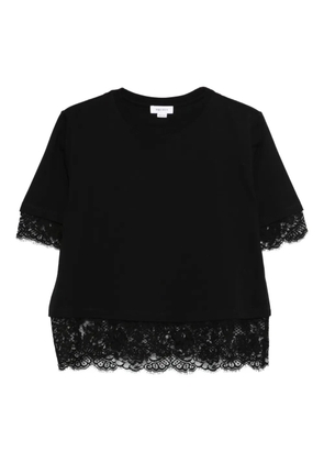 Alexander McQueen lace-trim short-sleeved T-shirt - Black