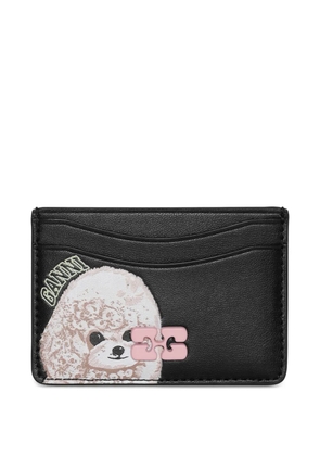 GANNI dog-print cardholder - Black