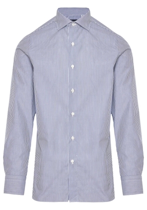 Finamore 1925 Napoli spread collar striped shirt - Blue