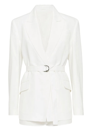 Brunello Cucinelli Monili-detail twill blazer - White