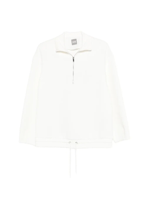 Max Mara zip-up drawstring sweatshirt - White