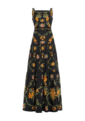 Agua By Agua Bendita Abeja Cordillera floral dress - Black