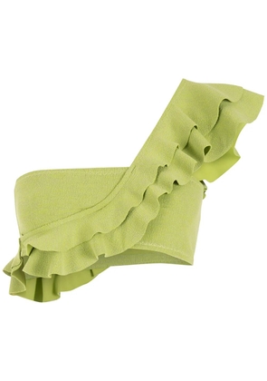 Clube Bossa ruffle-trimmed one-shoulder bikini top - Green