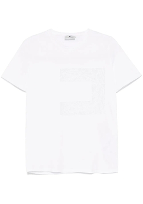 Elisabetta Franchi voile-logo jersey T-shirt - White