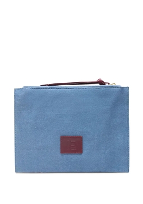 Inoui Editions Cavale horse-embroidered clutch bag - Blue