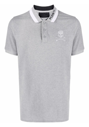 Philipp Plein logo embroidered polo shirt - Grey