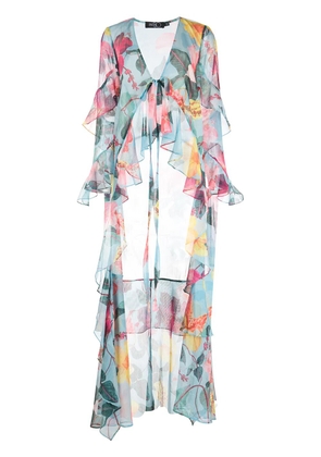 PatBO Hibiscus floral-print dip blouse - Neutrals