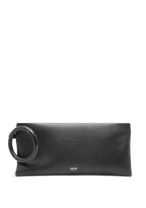TOM FORD ring leather clutch bag - Black
