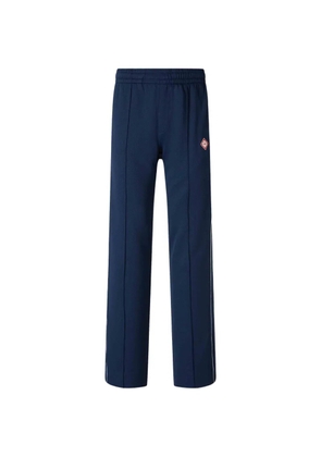 Casablanca embroidered-logo piqué track pants - Blue