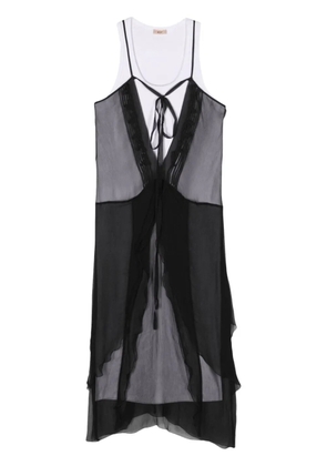 Nº21 layered silk midi dress - Black