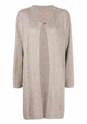 Giorgio Armani Pre-Owned 1990s round-neck knitted cardigan - Neutrals