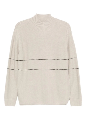 Emporio Armani high-neck striped sweater - Neutrals