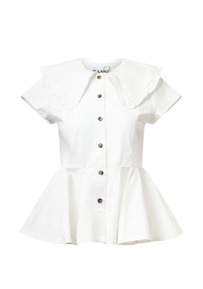 GANNI ruffle shirt - White