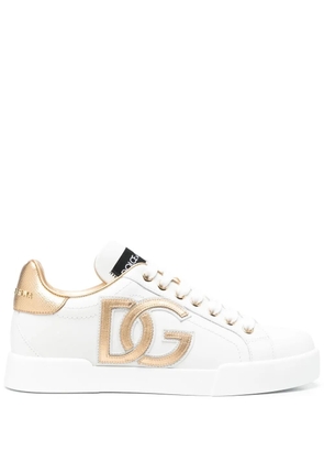 Dolce & Gabbana DG-embellished low-top sneakers - White