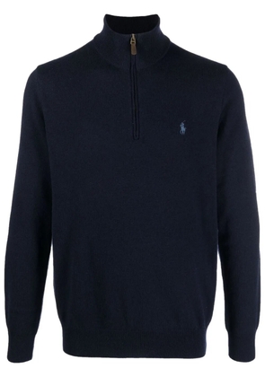 Polo Ralph Lauren logo-embroidered half-zip sweater - Blue