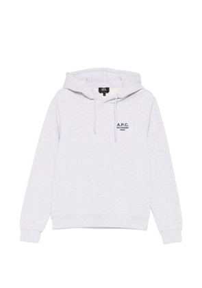 A.P.C. embroidered-logo hoodie - Grey
