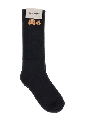 Palm Angels Bear logo-embroidered ankle socks - Black
