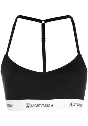 Sporty & Rich logo-underband crop top - Black