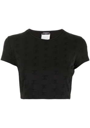 CHANEL Pre-Owned 1997 CC logo-embroidered crop top - Black