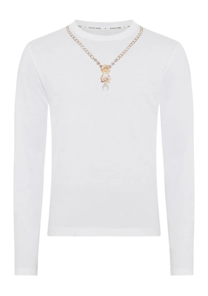 Marine Serre necklace-print long-sleeve T-shirt - White