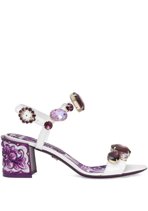 Dolce & Gabbana 60mm Keira leather sandals - White